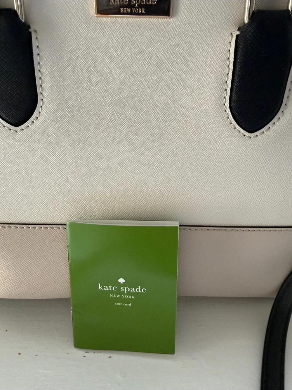 kate spade Two-Tone Cream and Black Structured Satchel